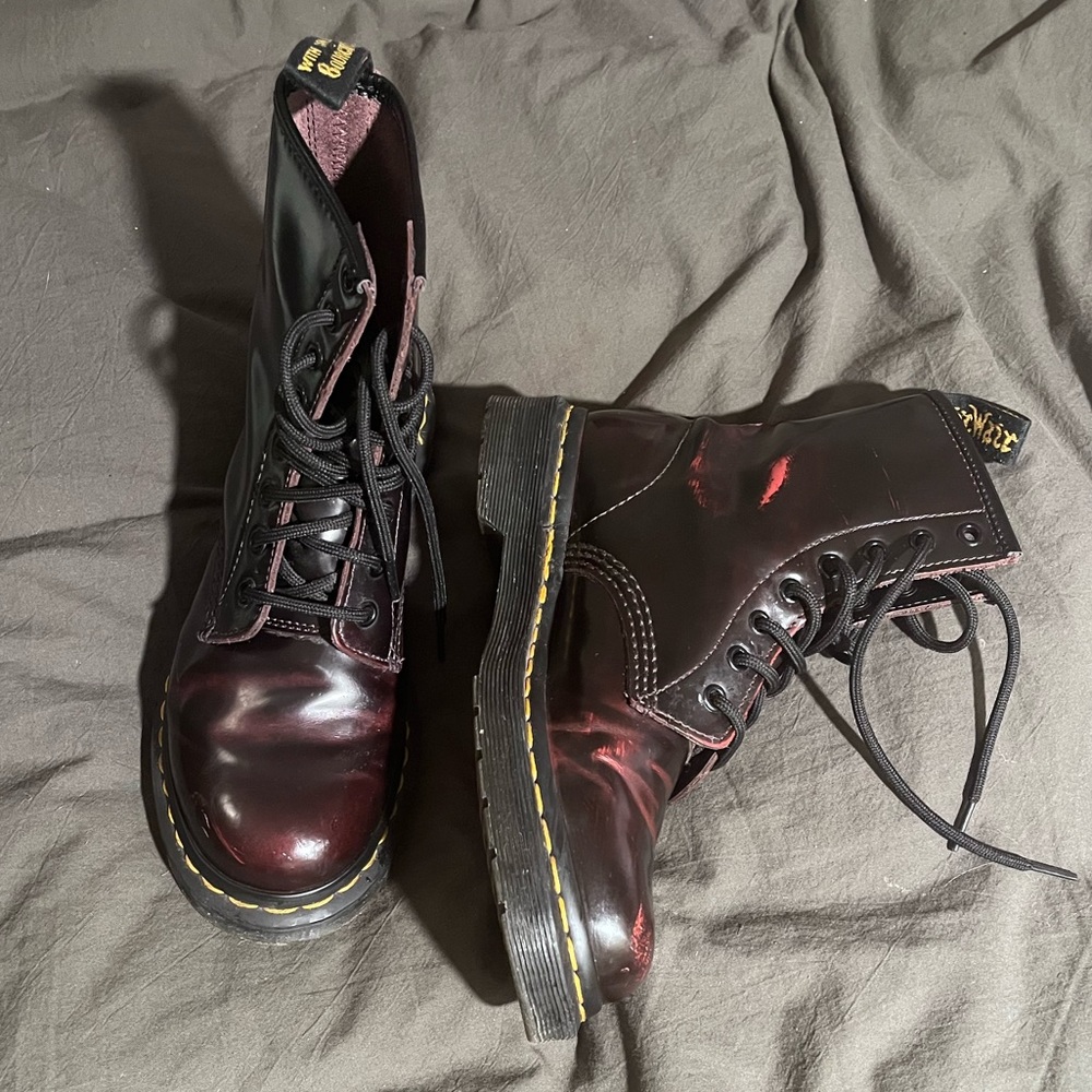 Women’s Doc Martens 1460 Arcadia Leather Boots in Cherry Red